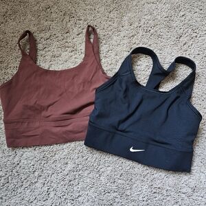 Nike Black Sports Bra and Brown Orange Sports Bra Set Small Fit Gym Athletic